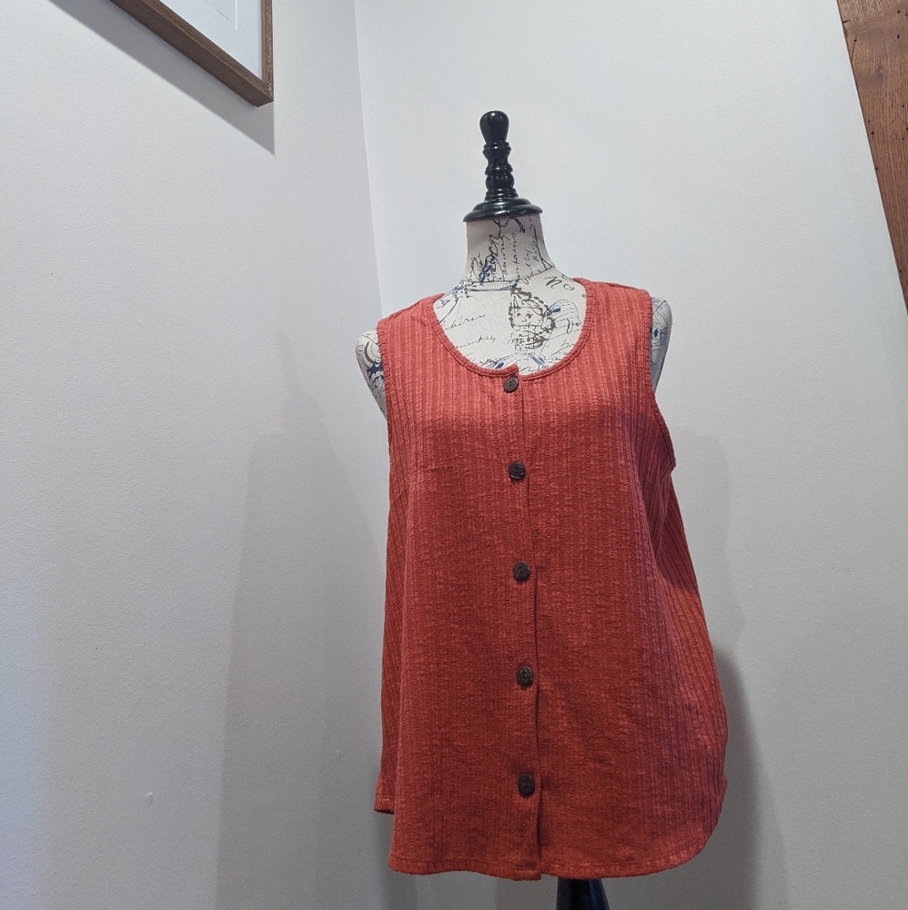 Anthropologie/W5 button front ribbed tank